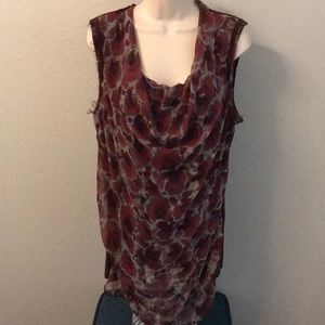 Draped floral tank